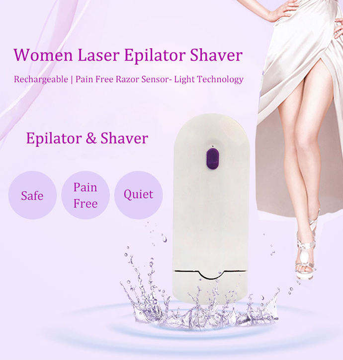 2-in-1 Women Hair Remover Painless USB Rechargeable Trimmer&Mini Shaver for Face Body & Bikini